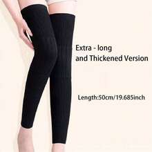 1 Pair Autumn/Winter New Sports Knee Pads, Thermal Lined Thick Warm Long Non-Slip Knee Sleeves, Unisex Skin Color/Gray/Black Available, Essential For Joint Protection Against Arthritis - Multicolor - View 12