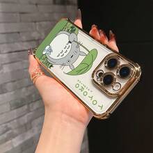 Phone: New Funny Totoros Compatible With 17, 16e, 16, 15, 14, 13, 12, 11,, Pro,,, X, XR, XSMAX, 8, Plus, Anti-Shock, Transparent, Soft Back Cover - 金色 - 查看 6