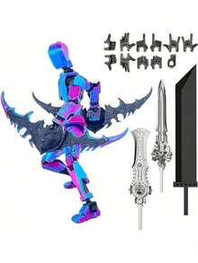 Titan 13 Posable Action Figure Set - Complete T13 Robot Figurine, 3D Printed Collectible Doll, Suitable For Desktop Decor And Display, Decorative Ornament, Small Desktop Robot, Space Robot, Zoro. (Color, Style, Accessories Shipped Randomly) - Multicolor - View 14