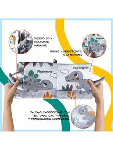 Libro Sensorial para Bebe - Juguetes para Bebe De 0 a 6 Meses, Libro de Tela, Cuentos para Bebes, Estimulacion Temprana, Cuentos para Bebes 0-6 Meses, Resistente Lavable (Negro, Dinosaurio),40964666 - Marrón - Ver 6