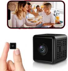 Mini Camara Espia WiFi Oculta, Cámara de Segur idad 1080P HD, con Micrófono, Soporte Magnético, Detección de Movimiento, Visión Nocturna Visión Remota, para iOS, Android Phone - Negro - Ver 1