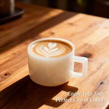 ins风半透明玉石陶瓷咖啡/牛奶杯，质地光滑，简约百搭的拿铁杯，高品质家用/办公下午茶水杯 - 白色 - 查看 3