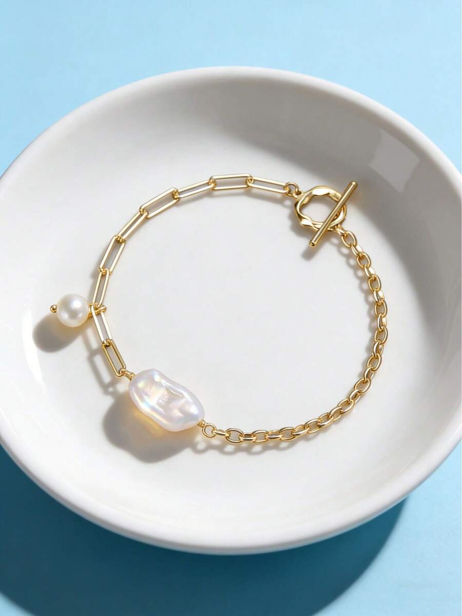 1条S925纯银网球链手链，镶嵌方形和水滴形立方氧化锆石，青少年手部饰品，青少年礼物 - GPB43 - 查看 1