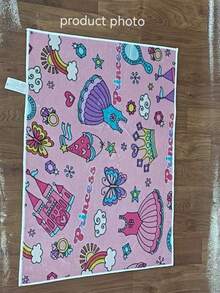 1 pieza Alfombra de área con estilo de princesa de dibujos animados, alfombra de sala de estar, alfombra, alfombra de área de sala de estar, alfombra de área pequeña, tapete, decoración del hogar, alfombra grande de sala de estar, decoración del hogar de sala de estar, decoración de la habitación, alfombra lavable - Multicolor - Ver 9