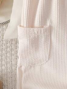 Bộ áo liền quần không tay màu trơn tối giản cho bé trai/bé gái, họa tiết gấu, dây đeo dày, hai túi bên hông, thời trang và đa năng, phù hợp cho mặc hàng ngày, dự tiệc, hoạt động ngoài trời vào mùa xuân/hè. - Màu be - Xem 6