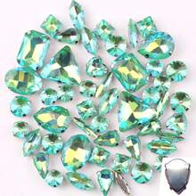 50pcs/Pack, Shiny Mixed Shape Glass Rhinestones, Silver Metal Flat Bottom, Mixed Shape Handmade Sew-On Rhinestones, Suitable For Clothing Decoration, Flat Bottom Craft Gem Crystal Sew-On Rhinestones With Claw, DIY Accessories, For Decorating Clothes, Dresses, Bags, Shoes, Brooches, Earrings, Handicrafts. - Multicolor - View 43