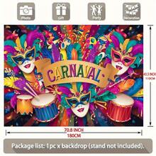 1pc, 230.0x179.83cm Polyester Carnival Celebration Banner, Vibrant Universal Spring/Summer/Fall Party Decor, Durable Wall Hanging Decoration, Photo Props For Home & Room Decor - 彩色 - 查看 8
