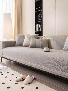 1 st linneliknande soffkuddfodral, hög ytvikt, tjock, modern minimalistisk stil. Maskintvättbar, husdjursvänlig, halkfria partiklar. Lämplig för vardagsrum, sovrum, kontor. Multifunktionell soffkudde. - Ljusgrå - Visa 6