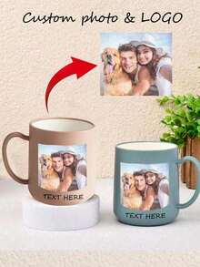 Personalized Photo Coffee Mug, Customized Water Bottle, Personalized Name Ceramic Mug, Personalized Anniversary Mug, Personalized Gifts (For Family, Women, Men), Holiday Gifts - Multicolor - View 1