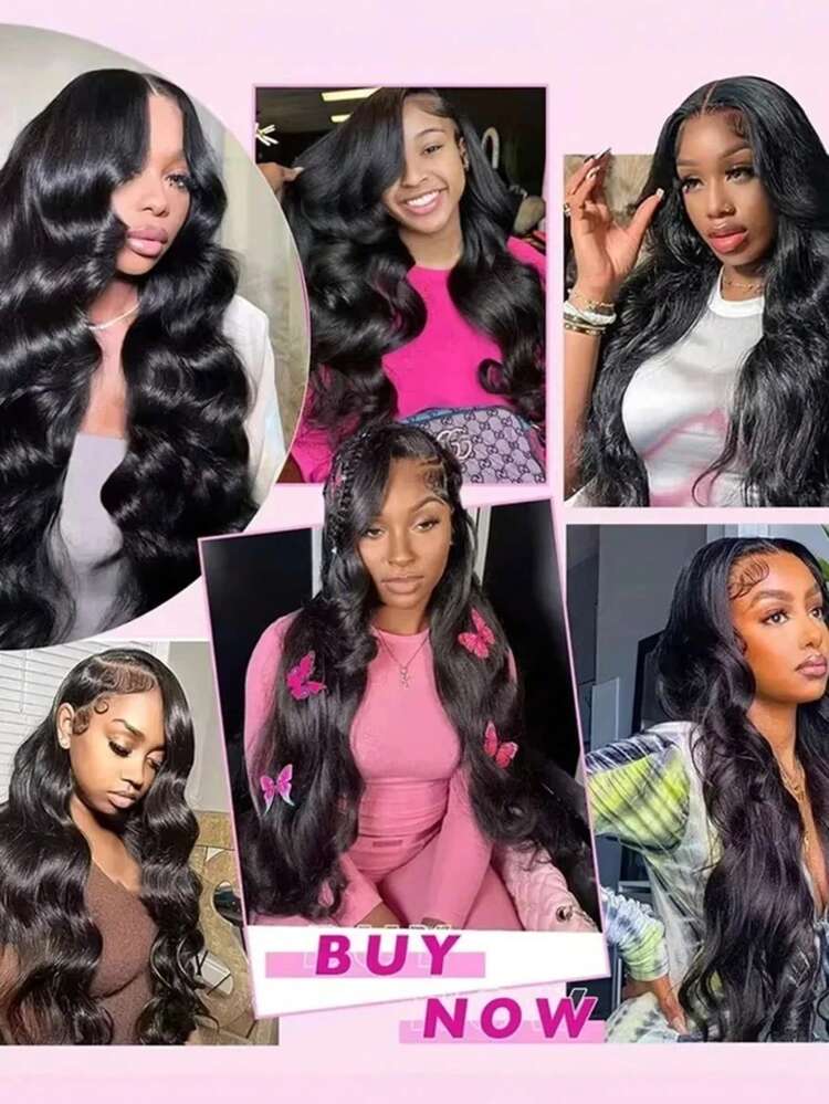 34 Inch Body Wave Lace Front Wigs Human Hair 250% Density Glueless Human Hair Wig Nature Black Lace Front Wigs Human Hair 13x6 HD Transparent Body Wave Lace Frontal Wigs Human Hair Pre Plucked Human Hair Wigs For Women - Natural Black - View 10