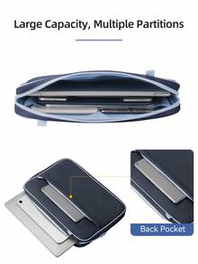 DANYCASE 笔记本电脑手提包,适用于 Macbook Pro 和 HP 13.3/14/15/15.6 英寸笔记本电脑,便携式单肩斜挎包 - 寶藍色 - 查看 4