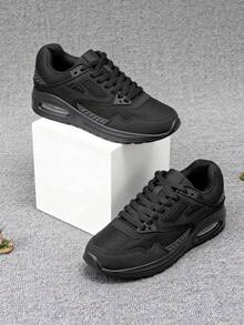 JOMIX Men's Sneakers, New Model, Comfortable And Breathable Mesh Material, Casual Sports Shoes With Cushioned Air Cushions, For A Casual Sports Style. - Black - View 3