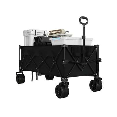 Carrito de Carga Plegable y Resistente - Capacidad 350L/200kg, con Ruedas para Todo Terreno, Perfecto para Transporte en Playa, Camping o Eventos