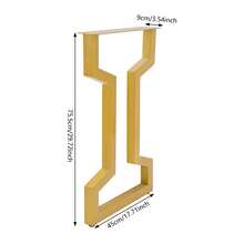 RainWeel 2 PCS Table Legs, 2 PCS Table Frame, 17.7*3.54*29.72in Table Leg For Coffee Table, Dining Table, Office Desk (Black / Gold / White) - Gold - View 3