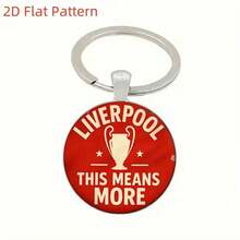 官方钥匙扣 - 高强度锌合金钥匙圈，红条纹设计，经久耐用的金属配件，男女皆宜，运动爱好者礼物，经典款式，运动爱好者的不二之选 - 彩色 - 查看 2