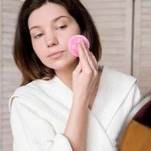2pcs Large Fluffy Powder Puff 3 5 Inch Soft Body Face Applicator - White and Pink - View 7