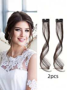 2PCS Clip In Bangs Front Side Bangs Set Long Temples, Bangs Hair Clip On Fringe Bangs With Temples Synthetic Wigs Long Dragon Beard Bangs Hair, Claw Clips, Hair Barrettes - Sideburns and Bangs In Multiple Colors - View 11