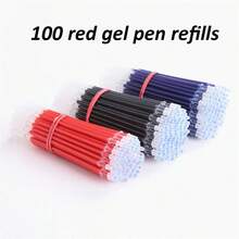 100pcs 0.5mm Fine Tip Refill Ink Cartridges, Black/Blue/Red Ballpoint Pen Refills, Large Capacity For Business, Office & Study - Pen Refill - View 12