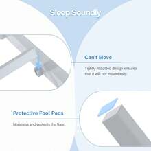 Twin Bed Frame With Charging Station & LED Lights, Metal Platform Bed Frame With Heavy Duty Steel Slats, Bedroom Furniture, Easy Assembly, Black/ White - 查看 7