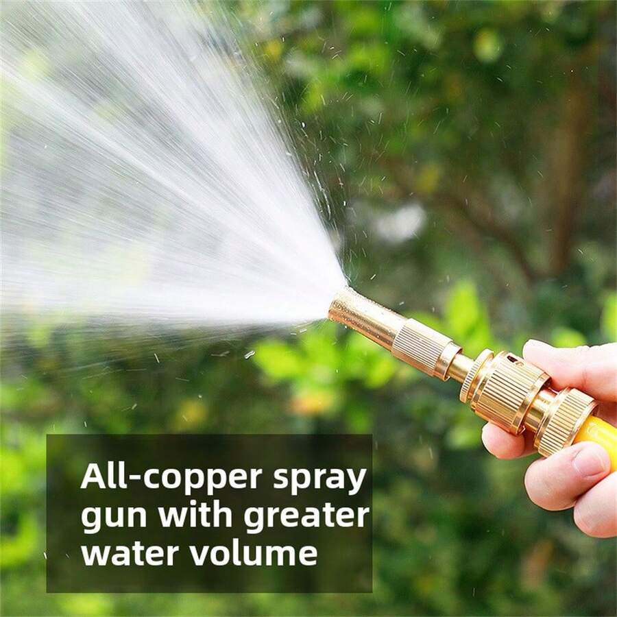新款家用洗车铜制直喷枪，高压花园水枪头，短嘴喷嘴，浇水枪接头 - 彩色 - 查看 1
