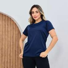 Set Of 3 Women's Dry Fit T-Shirts For Gym, Workout, And Fitness - 藍色 - 查看 3