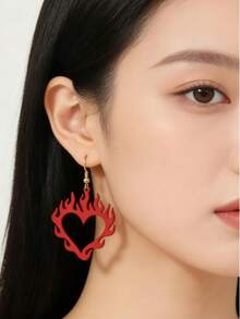 1 Pair Dopamine Geometric Minimalist Cute Cartoon Multi-Element Versatile Casual Everyday Earrings, Suitable For Valentine's Day - Multicolor - View 10