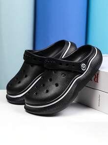 夏季EVA软舒适轻便防撞儿童沙滩凉鞋 - 黑色 - 查看 1