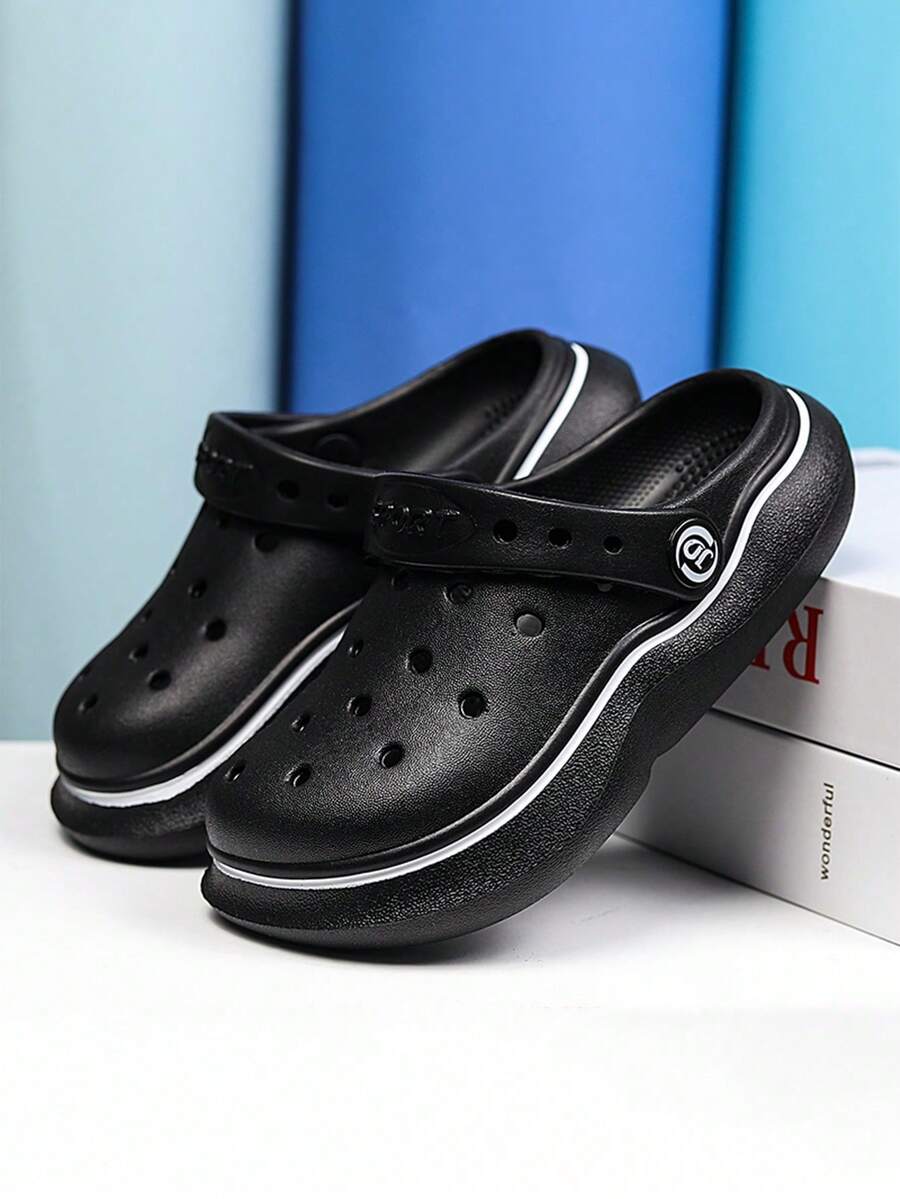 夏季EVA软舒适轻便防撞儿童沙滩凉鞋 - 黑色 - 查看 1