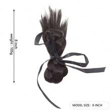 女士发髻假发发圈 | 双花发髻配蝴蝶结，编织发型造型工具，活力少女风 - 彩色 - 查看 7