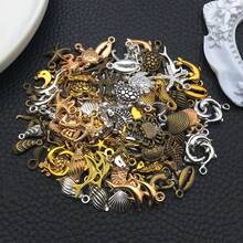 20/100pcs Beach Charms Collection, Bulk Marine Sea Animal Life Nautical Charms Metal Pendant Craft Supplies Findings For Necklace And Bracelet Jewelry Making - One Size - View 11