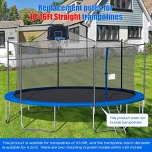 GCCSJ Trampoline Net Replacement,6-Piece Heavy Duty Universal Trampoline Straight Bar Replacement Set - Includes Foam Sleeves, Bar Caps, Clips & Hardware, Fits 8-16 Ft Trampoline Frames, Durable Trampoline Accessory Kit - Black - View 3