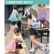 1pc Adjustable High-Quality Oxford Cloth Roller Skating Bag, With Top Handle And Zipper Compartment, Roller Skating Accessories, Universal Sports Equipment Suitable For Roller Skates, Ice Skates, Quad Skates, Inline Skates, Figure Skating Shoes, Hockey Skates. - Multicolor - View 3