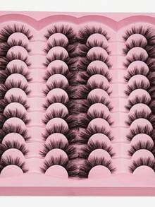 20 Pairs Cat Eye Lashes, Fluffy And Volume Eyelashes For Dramatic Look, Perfect For Makeup Lovers And Special Occasions - 貓精靈假睫毛 - 查看 4