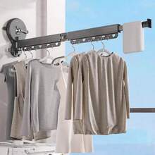 Aimall 2/3/4Bar Adjustable Foldable Retractable Clothes Drying Rack Suction Cup Hanger - Two Fold and Three Sections - View 6