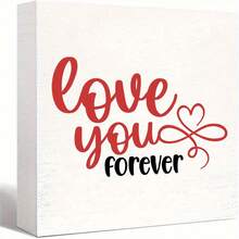 1pc "Be My Love" PVC Plaque, Red Heart Decor, Valentine's Day Desktop Ornament, Home/Bedroom/Living Room - Multicolor - View 11