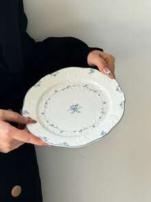 1pc/2pcs Ceramic Dinner Plate Set, French Vintage Floral Embossed Handmade Ceramic Plate, Large 8.5"/10" Capacity Ceramic Dish, Suitable For Western Food, Pasta, Steak - Perfect Dinnerware, Photography, Party Set, Dishwasher & Microwave , Commercial Use - Multicolor - View 9