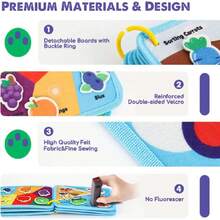 Lehoo Castle 12 en 1 Busy Board Juguetes Niños 2 3 4 años, Juguetes Montessori Libro Busy Book, Tablero Sensorial de Actividades Juego de Educación Temprana, Regalos Niños Niña (Tema Dinosaurio Azul),40963347 - Multicolor - Ver 6