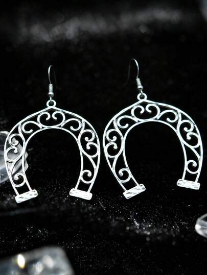 1 Pair Minimalist Western Cowboy Boot & Hat Element Pendant Earrings
