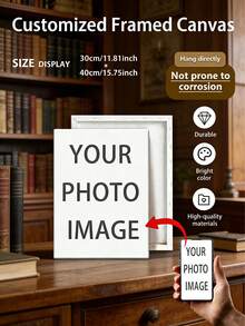 1 pieza Póster de pintura al óleo personalizable de alta definición, póster de lienzo personalizado, foto personalizada, comparte tus recuerdos favoritos y momentos preciados, regalo perfecto para amigos y familiares, adecuado para decoración de pared en aniversarios, Día de San Valentín, Día de la Madre, cumpleaños, etc. - Multicolor - Ver 2