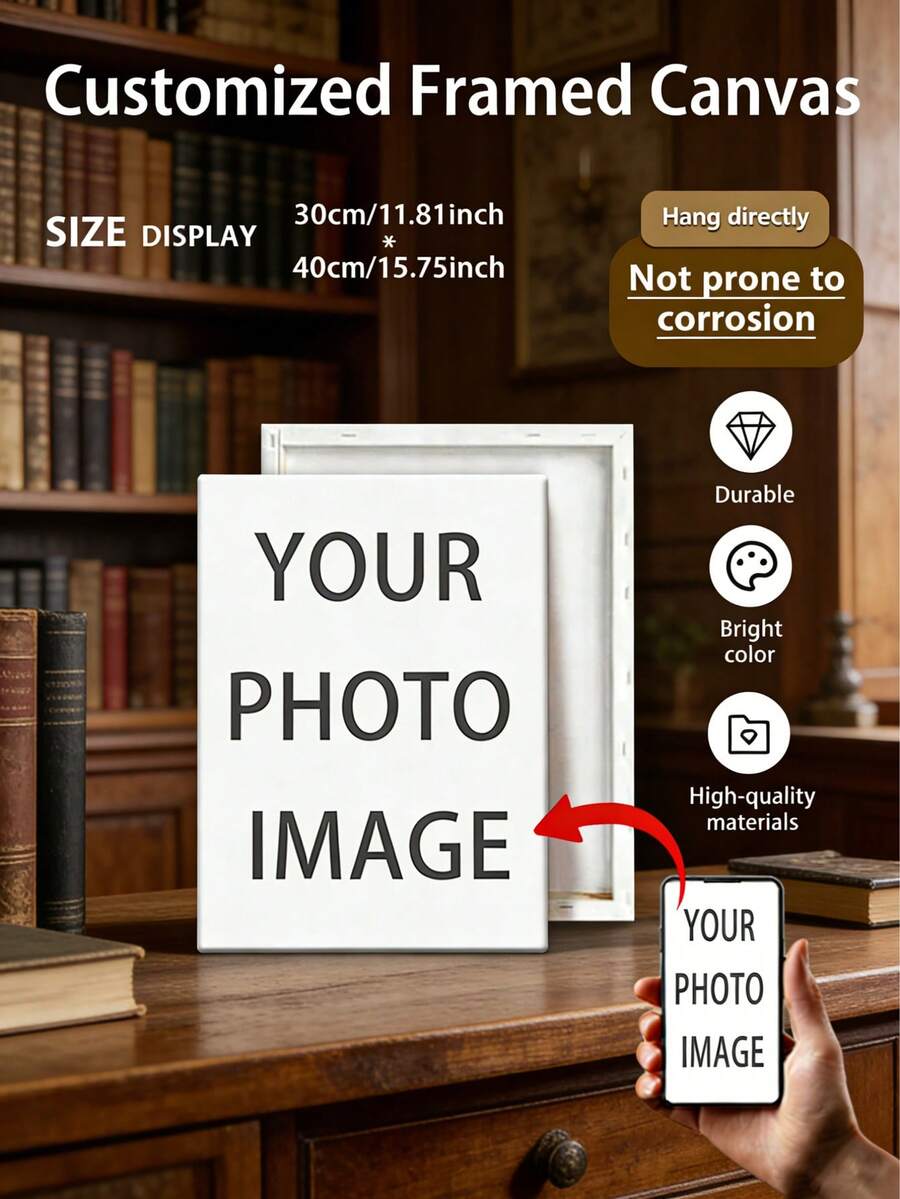 1 pieza Póster de pintura al óleo personalizable de alta definición, póster de lienzo personalizado, foto personalizada, comparte tus recuerdos favoritos y momentos preciados, regalo perfecto para amigos y familiares, adecuado para decoración de pared en aniversarios, Día de San Valentín, Día de la Madre, cumpleaños, etc.
