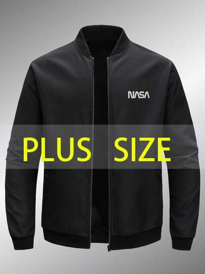 Plus Size Lättviktsjacka för Herr - Avslappnad Streetwear-stil, Bekväm Lös Passform, Mångsidiga Ytterkläder för Alla Säsonger