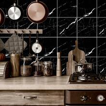 2pcs Marble Pattern Floor Sticker Rama Decoration Rama Gifts Birthday Graduation Floor Tiles Flooring Floor Tiles Self Adhesive Floor Tiles Peel Stick Living Room Decor Room Decor Home Decor Kitchen - Black and White - View 9