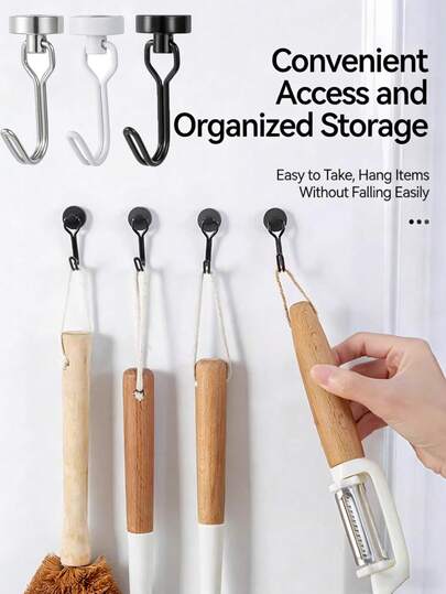 Kraftiga roterande magnetiska krokar, skadfria magnetiska krokar, hållbara och robusta, justerbara väggmonterade metallkrokar, perfekta för att hänga nycklar, rockar i hemmet, kontoret, garaget, perfekta för daglig användning, resor och som present till helgdagar, födelsedagar, bröllop, fester, alla hjärtans dag, Ramadan, etc.