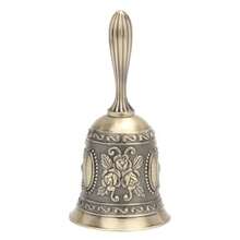 Hztyyier Campana de Estilo Europeo Campana de Bronce Aleación de Zinc Patrón de Usos Múltiples Cena de la Campana de Mano Bar del Hotel Llamadas Artesanía Regalos - Bronce - Ver 7