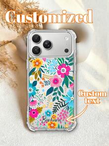 1pc Customized Phone Case, Compatible With Iphone 15/14 Plus/13 Pro/12 Pro Max/11, Can Be Customized With Letters, Names, Slogans Etc., Transparent Anti-Fall, Wear-Resistant, Anti-Fingerprint TPU Soft Full-Edge Case, Ideal Choice For Personal, Partner, Family, Friend, Bestie, Birthday, Anniversary Gift - Clear - View 1
