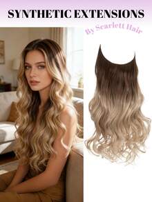 16英寸/22英寸无缝波浪卷发接发，隐形网状发片，一体式合成假发，增加发量，适合派对、节日、日常佩戴、美容院、角色扮演、婚礼、Y2K、洛丽塔、JK风格、细软发质、新手、所有肤色，新年礼物、情人节礼物 - 彩色 - 查看 11