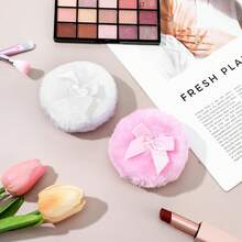 2pcs Large Fluffy Powder Puff 3 5 Inch Soft Body Face Applicator - White and Pink - View 6