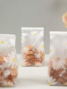 50个雏菊烘焙袋，花卉图案礼品袋，自封袋，礼品包装袋，收纳袋，购物袋，生日婚礼装饰，春季主题回礼袋，礼品包装袋，婴儿派对装饰，糖果饼干袋，玻璃纸包装袋，性别揭晓派对用品，餐桌装饰，包装用品 - 小雛菊 - 查看 5