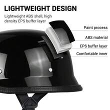 New Unisex Retro Half-Face Motorcycle Helmet, Outdoor Riding Motorcycle Helmet, DOT Certified, Anti-Fall Anti-Collision Riding Helmet, Size S-XXL - 307 Helmet - View 4
