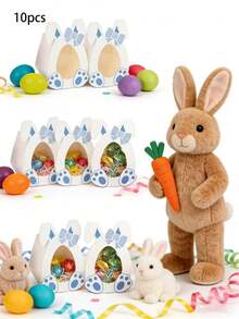 10pcs Easter Party Favor Gift Candy Cookie Paper Box Decoration Boxes Rabbit Carrot Boxes, Kitchen Preservation Products, Home Storage, Home Decor - Multicolor - View 17